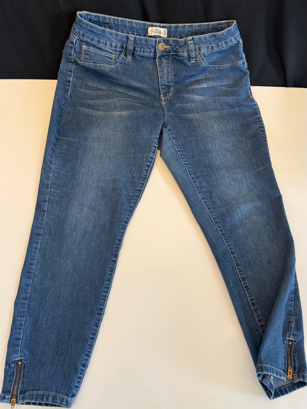 Royalty For Me Mid-Rise Blue Cropped Stretch Jeans